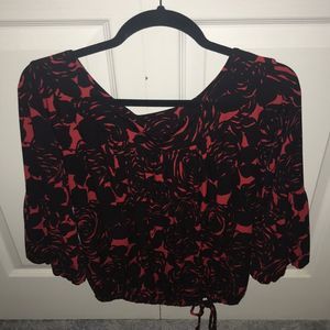 Red Floral Blouse